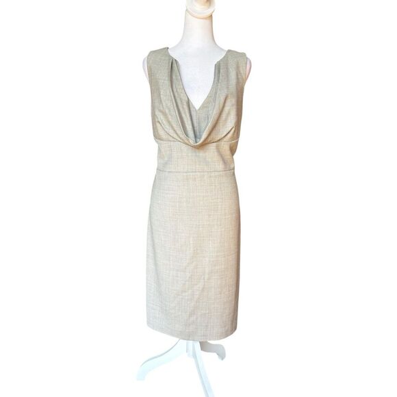 J Crew Wool Dress Gray Knee Length Draped Neck Womens Size 12 - Picture 1 of 8